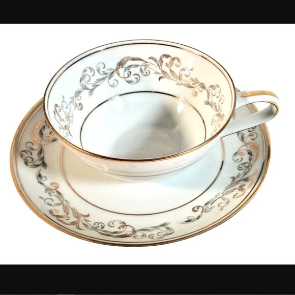 Noritake “Stanwyck” Cup & Saucer Set (4 Cups + 4 Saucers) - Picture 5 of 11